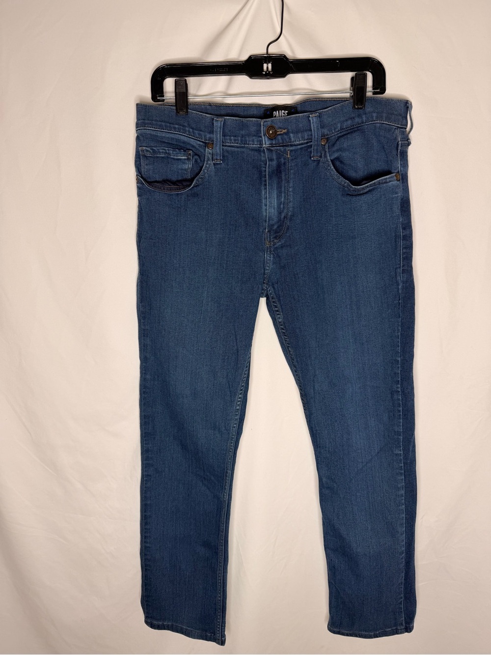 PAIGE Mid-Blue Straight Jeans
